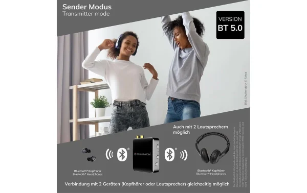 Oehlbach Adaptateur Bluetooth BTR Evolution 5.0 Noir – Cinéma à Domicile + Haut-parleurs Hifi mode 3