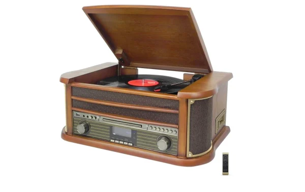 Soundmaster Chaîne Stéréo NR545DAB Brun – Chaînes Hifi luxe soldes 1